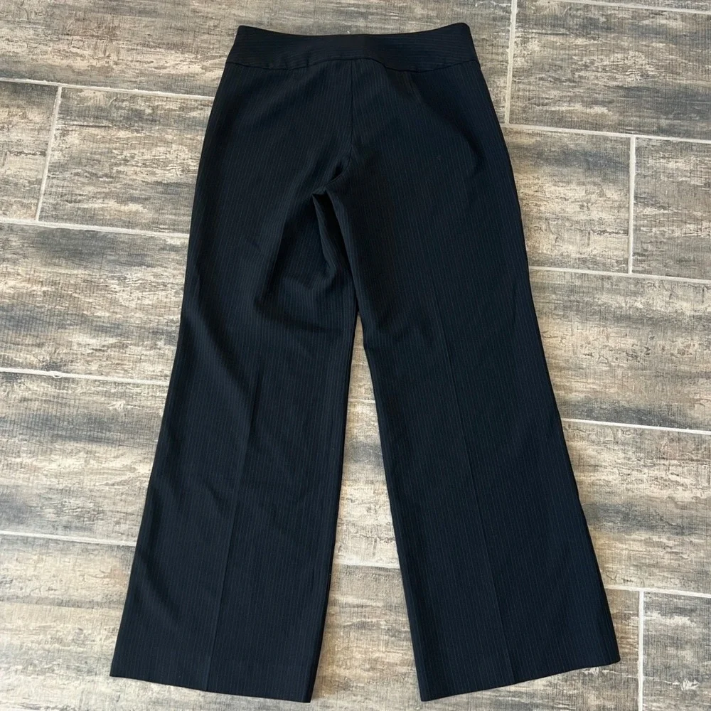 The Limited Dress Pants Womens 6 Black Pinstripe Cassidy Fit Wool Blend Wide Leg